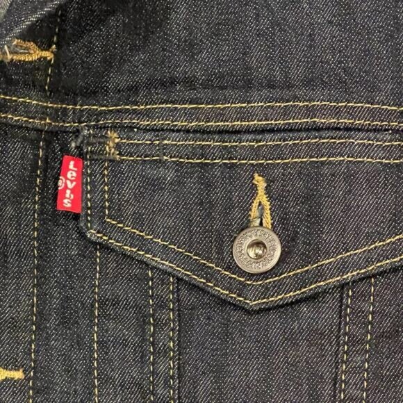 Levis Denim Trucker Jacket Dark Wash Medium Size M - Picture 10 of 15